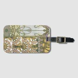 アールヌーボーフラワーアルフォンスミュシャフローラアート ラゲッジタグ