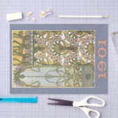 アールヌーボーフラワーズアルフォンミュシャフローラアート 薄葉紙 (クラフト)