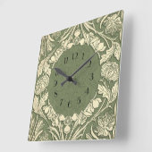 アールヌーボーフラワーズフローラ縁ど  スクエア壁時計 (傾斜)