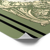 アールヌーボーフラワーフローラ縁ど引用文基準 ポスター (角)