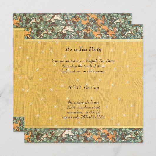 アールヌーボーフラワーボタニカルディナー招待状 招待状 (正面/裏面)