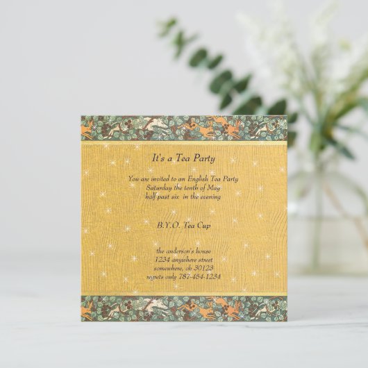 アールヌーボーフラワーボタニカルディナー招待状 招待状 (スタンド正面)