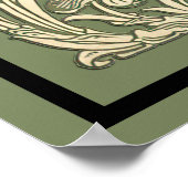 アールヌーボーフラワー縁どフローラ引用文カスタムサイズ ポスター (角)