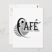 アールヌーボーフランスのカフェコーヒーショップのロゴ ポストカード (正面/裏面)