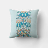 アールヌーボーフランスのフローラ植物ブルークリーム クッション (裏面)