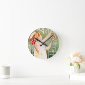 アールヌーボーフランスのポスター「アブシンザ・ロベテ」 ラウンド壁時計 (ホーム)