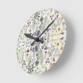 アールヌーボーフランスのヴィンテージフラワーズウォールクロック ラウンド壁時計 (傾斜)