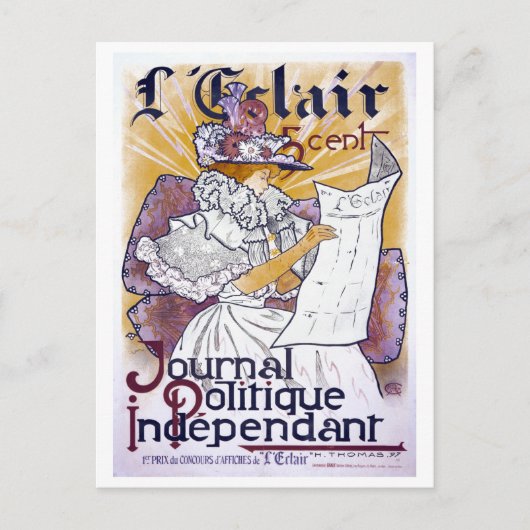 アールヌーボーフランスの政治雑誌 ポストカード (正面)