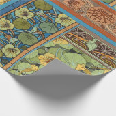 アールヌーボーフランスの様式化ナスタジウムフラワー ラッピングペーパー (角)