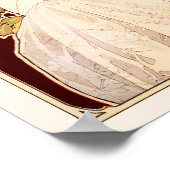 アールヌーボーフレグランスアドとバラ ポスター (角)