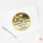 アールヌーボーフレッシュエッグズラベルテンプレート ラウンドシール (封筒)