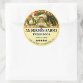 アールヌーボーフレッシュエッグズラベルテンプレート ラウンドシール (バッグ)