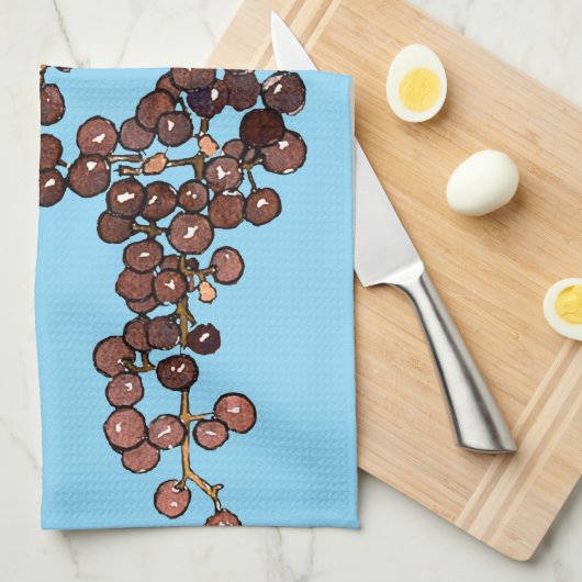 アールヌーボーフロストブドウ キッチンタオル (四つ折り)