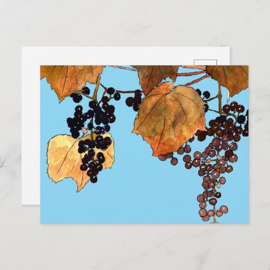 アールヌーボーフロストブドウ ポストカード (正面/裏面)