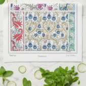 アールヌーボーフローラのテキスタイルアートヴェルヌイユ キッチンタオル (折り畳み)