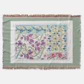 アールヌーボーフローラのテキスタイルアートヴェルヌイユ スローブランケット (正面)