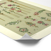 アールヌーボーフローラのビクトリアン宝石 ポスター (角)