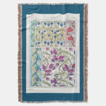 アールヌーボーフローラアザミの花織物