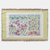 アールヌーボーフローラアザミフラワーアートヴェルヌイユ スローブランケット (正面)