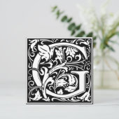 アールヌーボーフローラアルファベットモノグラム文字G 招待状 (スタンド正面)