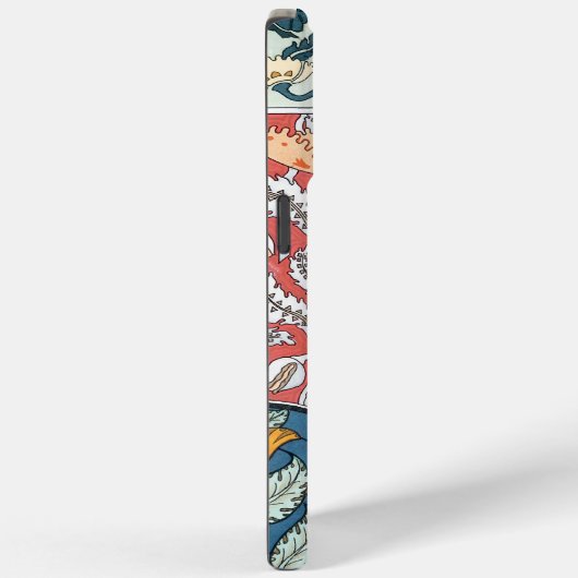 アールヌーボーフローライエローレッドアクアパターン Case-Mate iPhoneケース (裏面 / 右)