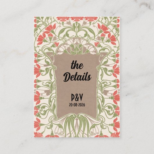 アールヌーボーフローラエレガンス結婚ズ詳細 エンクロージャーカード (裏面)