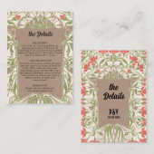 アールヌーボーフローラエレガンス結婚ズ詳細 エンクロージャーカード (正面/裏面)