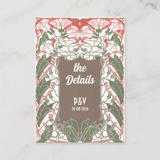 アールヌーボーフローラエレガンス2結婚の詳細 エンクロージャーカード (裏面)