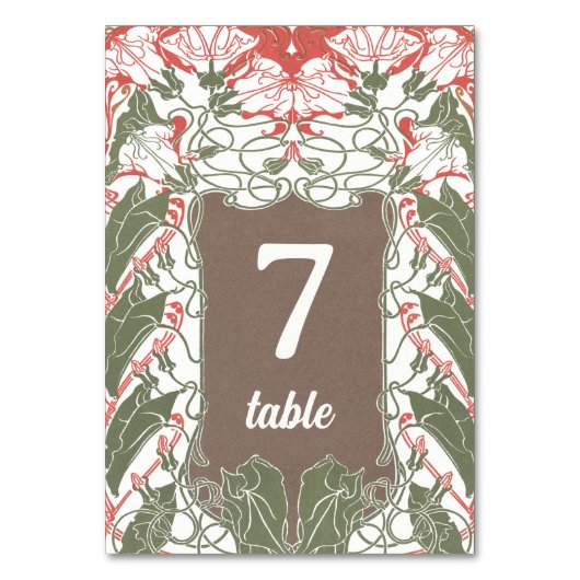 アールヌーボーフローラエレガンス2 テーブルナンバー (正面)