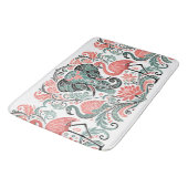 アールヌーボーフローラエレファントピンクフラミンゴ バスマット (アングル)