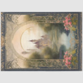 アールヌーボーフローラキャッスルネイビーn金ゴールドエフェメラ5B 薄葉紙 (正面)