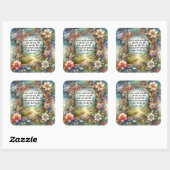 アールヌーボーフローラクリスチャンのステッカーJohn 14:6 スクエアシール (シート)