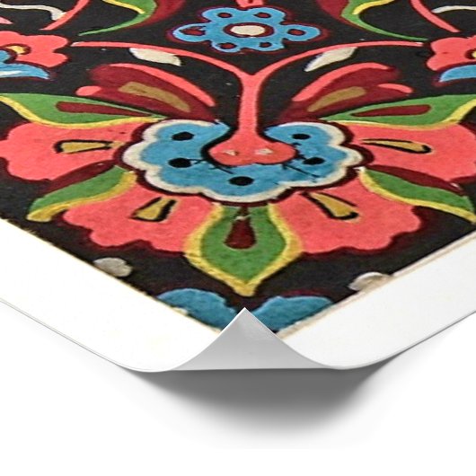 アールヌーボーフローラクリストファードレッサージャカード ポスター (角)