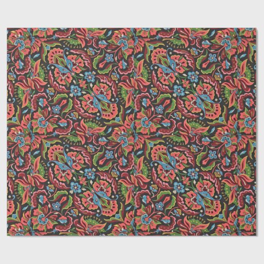 アールヌーボーフローラクリストファードレッサージャカード ラッピングペーパー (フラット)