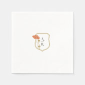 アールヌーボーフローラクレストモノグラムカクテルナプキン スタンダードカクテルナプキン (正面)