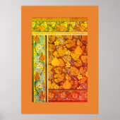 アールヌーボーフローラグエレガントールド秋ヴィンテージ ポスター (正面)