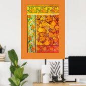 アールヌーボーフローラグエレガントールド秋ヴィンテージ ポスター (ホームオフィス)