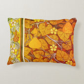 アールヌーボーフローラグルドエレガント秋オレンジ緑 アクセントクッション (裏面)