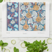 アールヌーボーフローラグルドヴィンテージ繊維芸術 キッチンタオル (折り畳み)