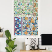 アールヌーボーフローラグルドヴィンテージ繊維芸術 ポスター (ホームオフィス)