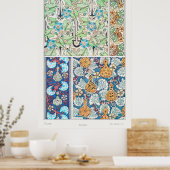 アールヌーボーフローラグルドヴィンテージ繊維芸術 ポスター (キッチン)