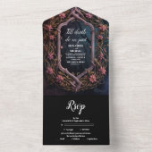 アールヌーボーフローラゴシック結婚ハロウィーン オールインワン招待状 (内側)