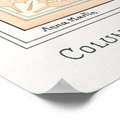 アールヌーボーフローラステンドグラスとタイル芸術 ポスター (角)