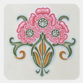 アールヌーボーフローラタイル スクエアシール (正面)