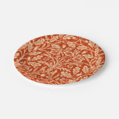 アールヌーボーフローラダマスクマンダリンオレンジ ペーパープレート (アングル)
