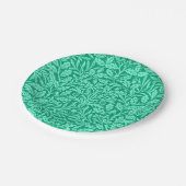 アールヌーボーフローラダマスク、ターコイズとアクア ペーパープレート (アングル)