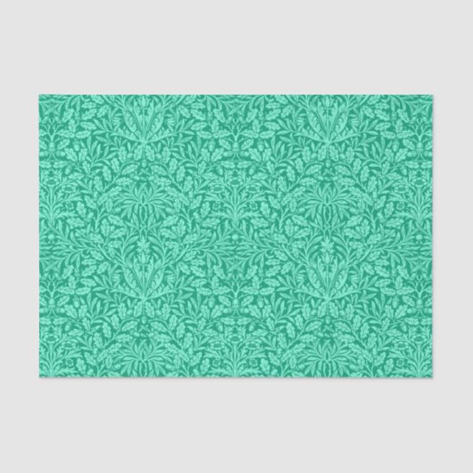 アールヌーボーフローラダマスク、ターコイズとアクア 薄葉紙 (正面)