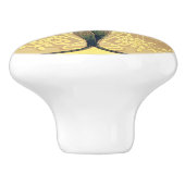 アールヌーボーフローラチューリップピンクと金ゴールドエレガント セラミックノブ (側面)