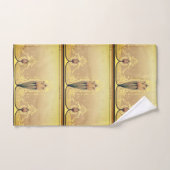 アールヌーボーフローラチューリップピンクと金ゴールド エレガント バスタオルセット (ハンドタオル)