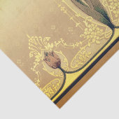 アールヌーボーフローラチューリップピンクと金ゴールド エレガント 薄葉紙 (詳細)